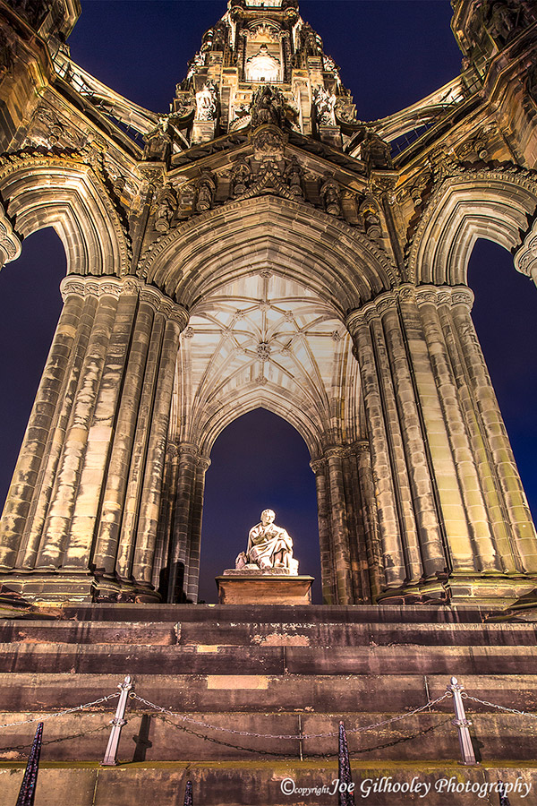 Scott Monument - Now lit up 