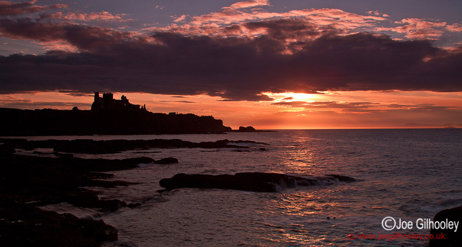 Tantallon Castle Sunset from Seacliff Beach