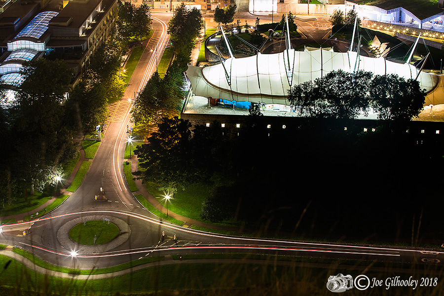 Edinburgh Military Tattoo city views from top of Salisbury Crags at Arthur Seat