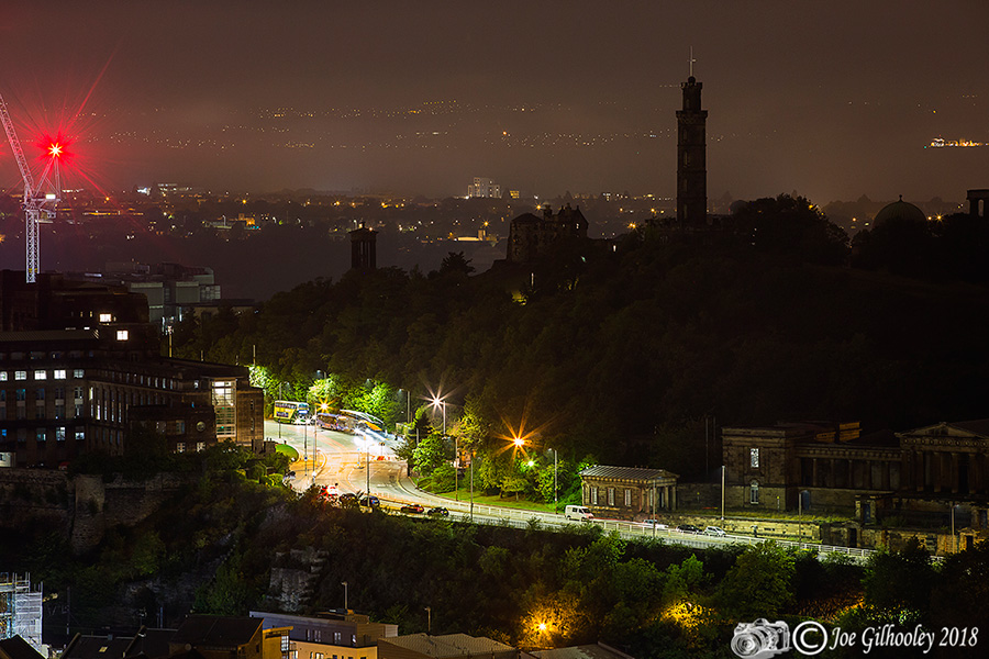 Edinburgh Military Tattoo city views from top of Salisbury Crags at Arthur Seat