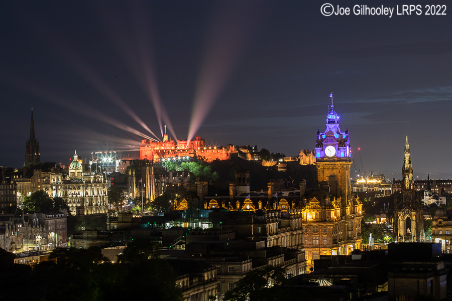 Royal Edinburgh Military Tattoo Lightshow and Fireworks From Calton Hill