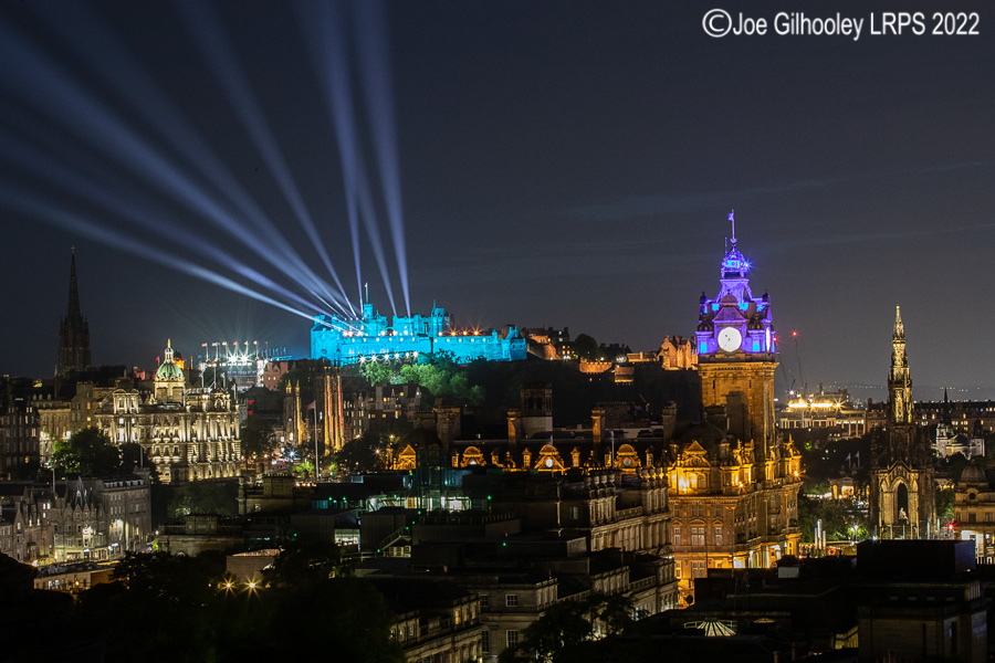 Royal Edinburgh Military Tattoo Lightshow and Fireworks From Calton Hill