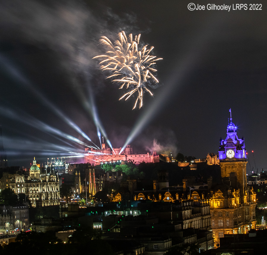 Royal Edinburgh Military Tattoo Lightshow and Fireworks From Calton Hill