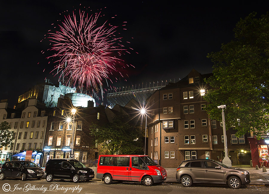 Edinburgh Military Tattoo Fireworks from Grassmarket Edinburgh Military Tattoo Fireworks from Grassmarket
