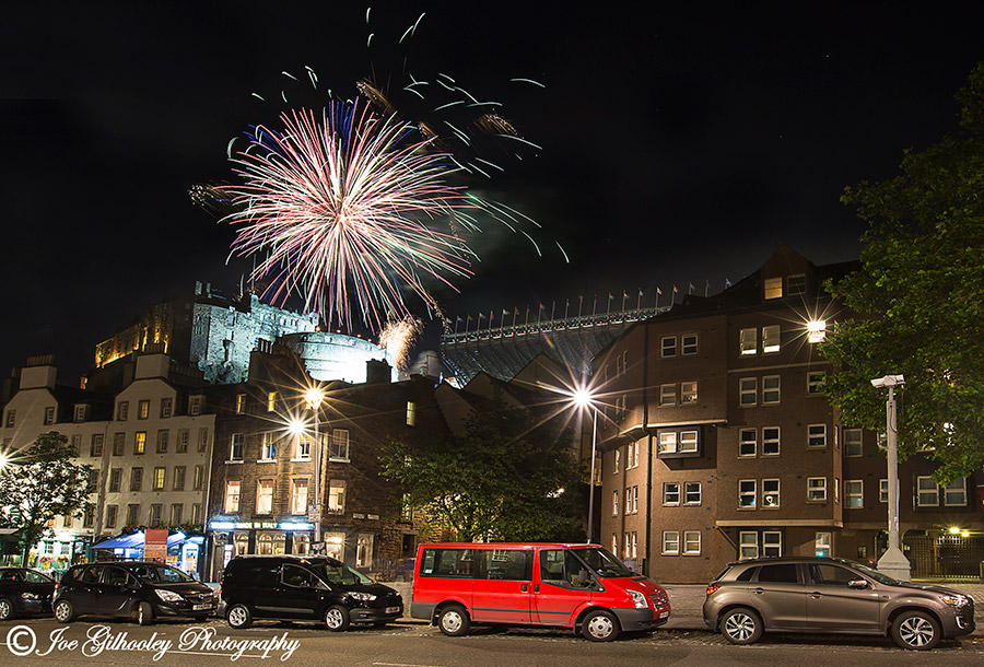 Edinburgh Military Tattoo Fireworks from Grassmarket Edinburgh Military Tattoo Fireworks from Grassmarket