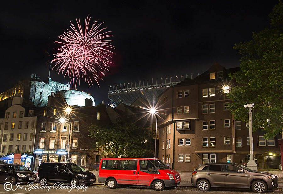 Edinburgh Military Tattoo Fireworks from Grassmarket Edinburgh Military Tattoo Fireworks from Grassmarket