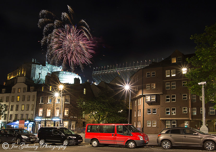 Edinburgh Military Tattoo Fireworks from Grassmarket Edinburgh Military Tattoo Fireworks from Grassmarket