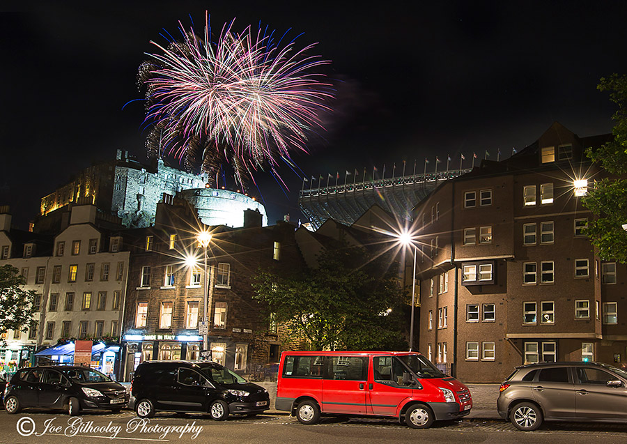 Edinburgh Military Tattoo Fireworks from Grassmarket Edinburgh Military Tattoo Fireworks from Grassmarket