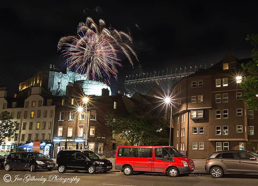 Edinburgh Military Tattoo Fireworks from Grassmarket Edinburgh Military Tattoo Fireworks from Grassmarket