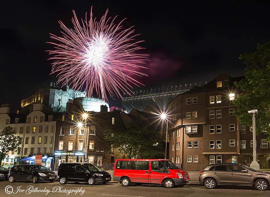 Edinburgh Military Tattoo Fireworks from Grassmarket Edinburgh Military Tattoo Fireworks from Grassmarket