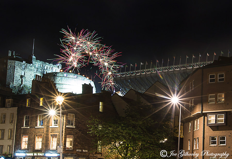 Edinburgh Military Tattoo Fireworks from Grassmarket Edinburgh Military Tattoo Fireworks from Grassmarket