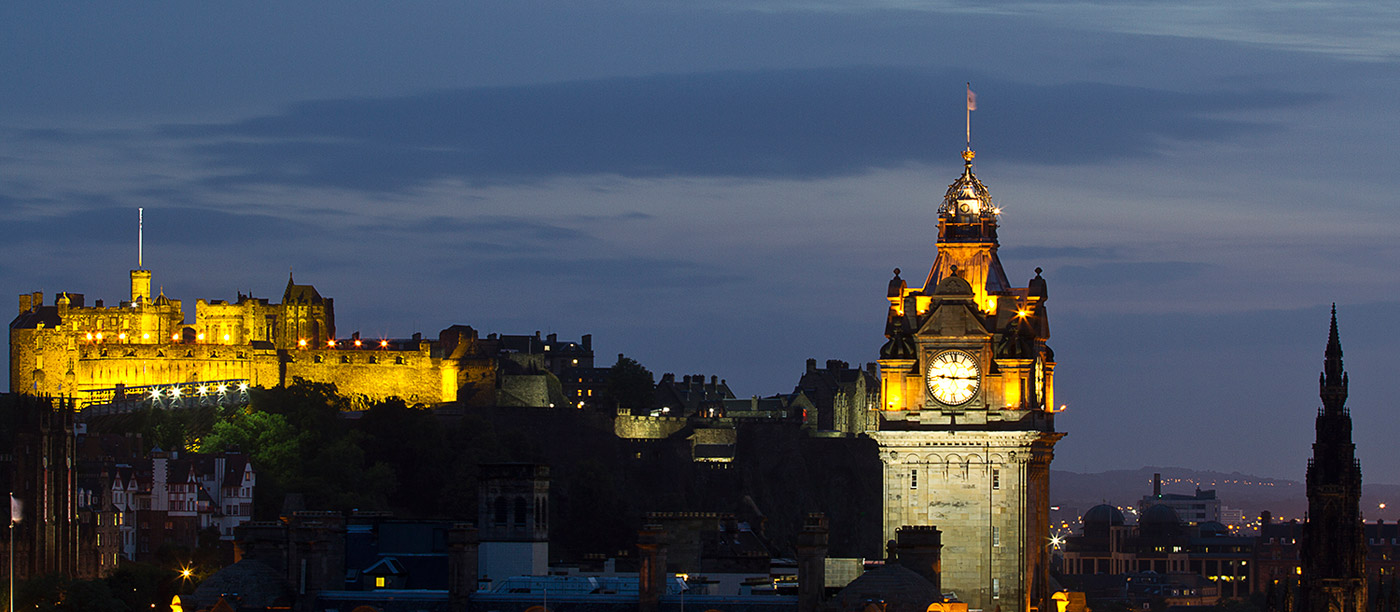 Edinburgh Tattoo from Calton Hill - set up and waiting for darkness and fireworks