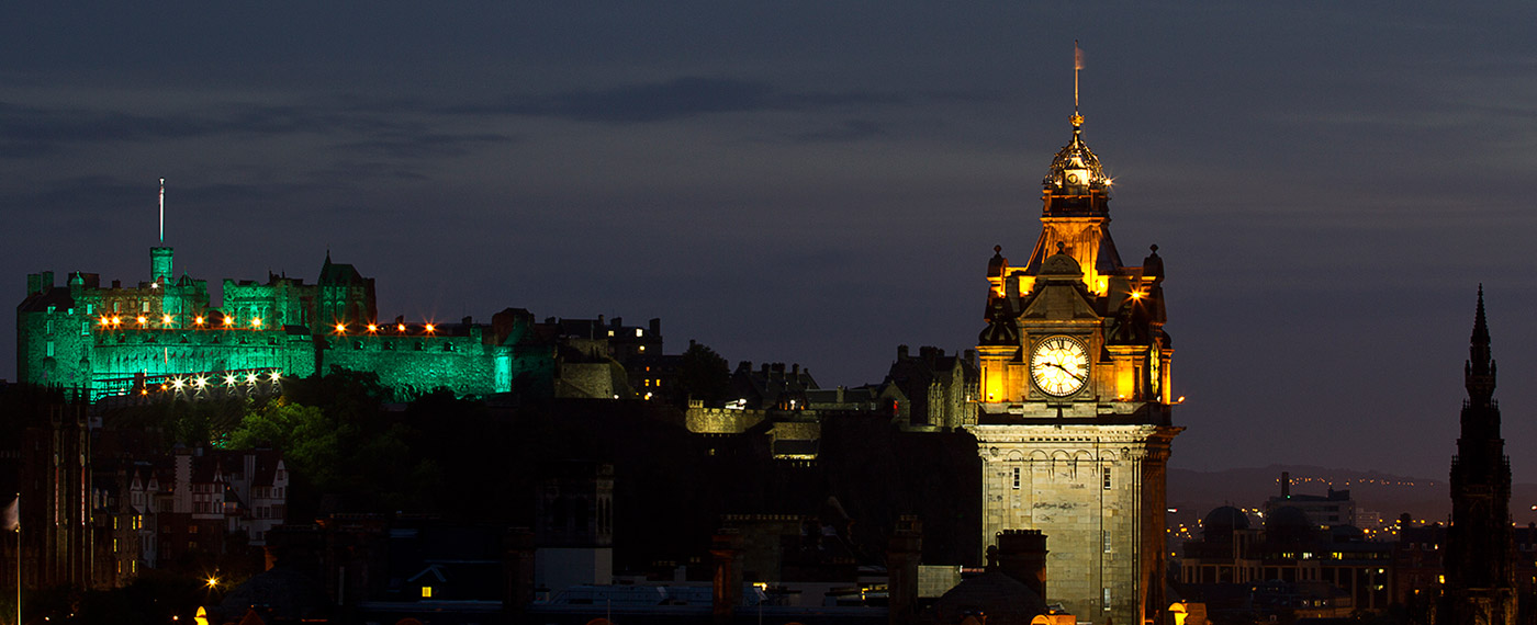 Edinburgh Tattoo from Calton Hill - set up and waiting for darkness and fireworks