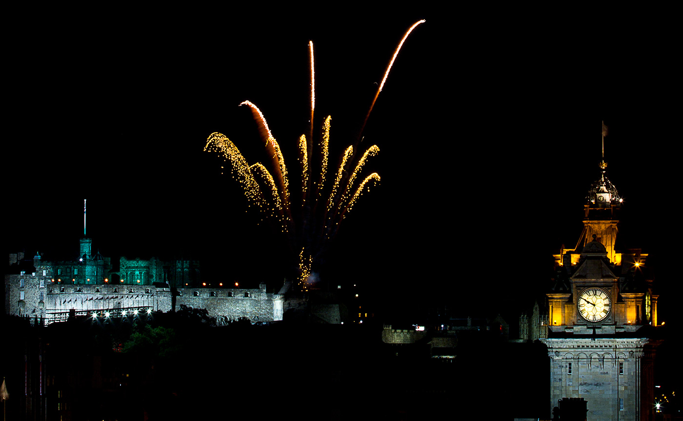 Edinburgh Tattoo fireworks from Calton Hill 