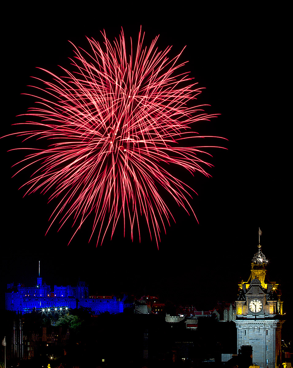 Edinburgh Tattoo fireworks from Calton Hill 