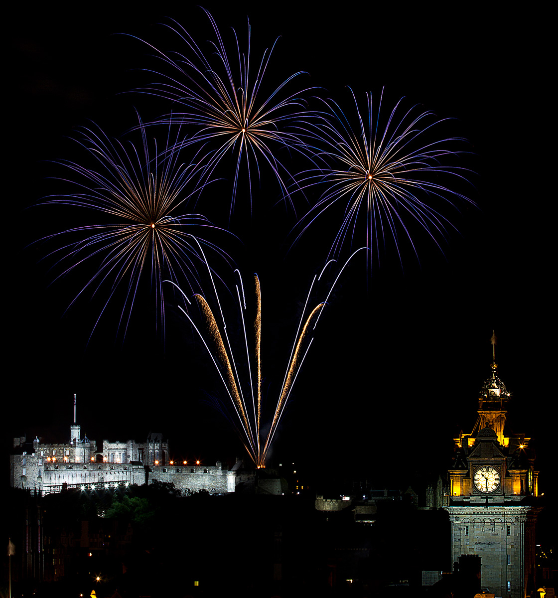 Edinburgh Tattoo fireworks from Calton Hill 