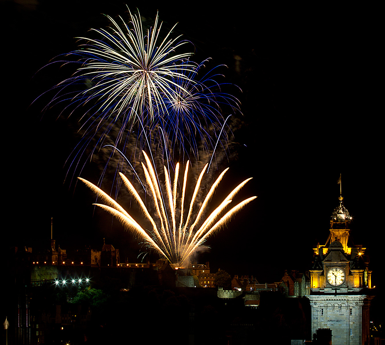 Edinburgh Tattoo fireworks from Calton Hill 