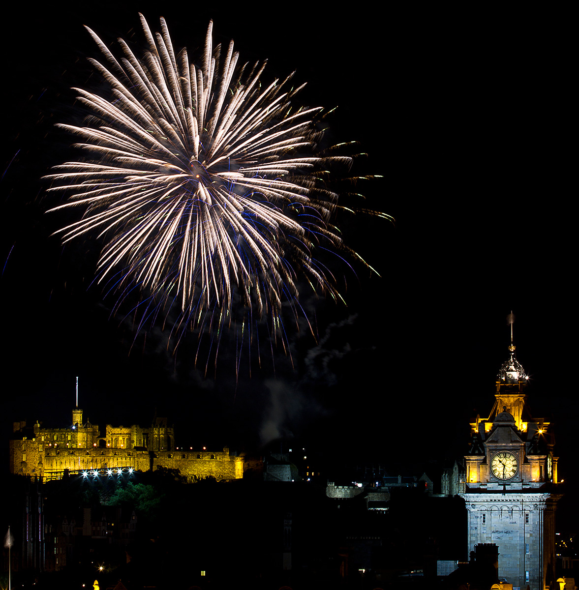 Edinburgh Tattoo fireworks from Calton Hill 