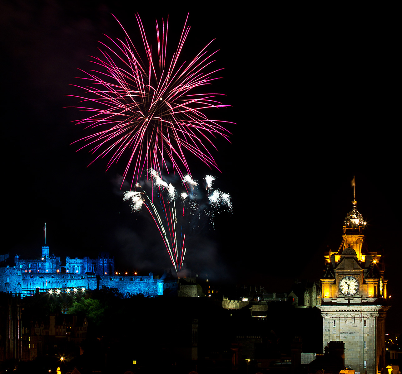 Edinburgh Tattoo fireworks from Calton Hill 