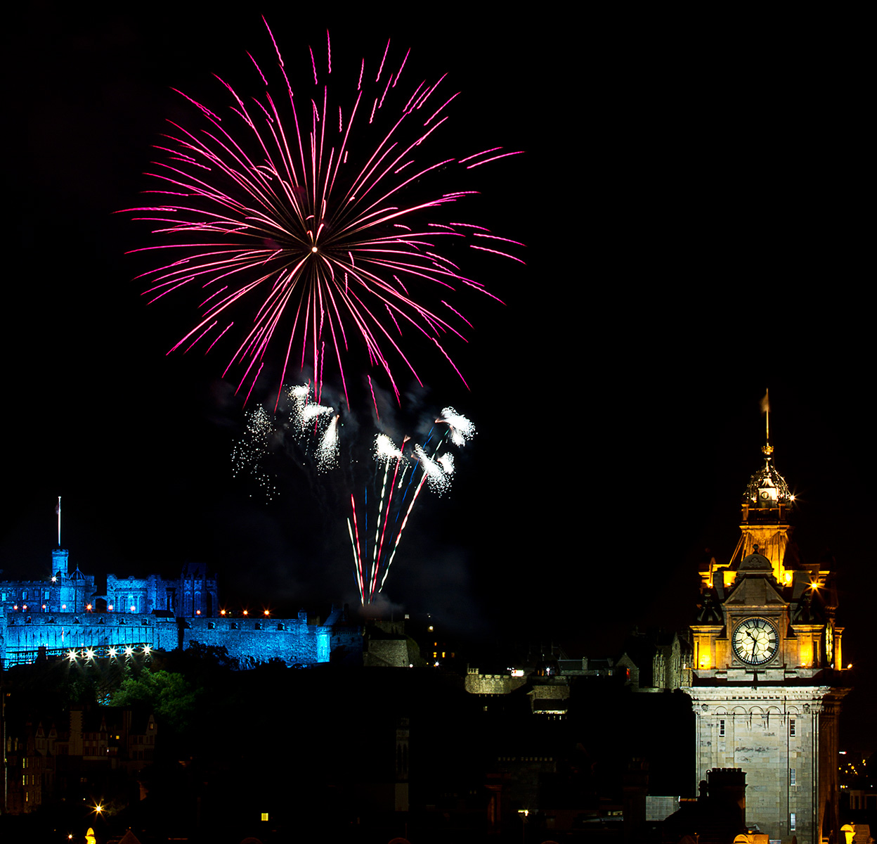 Edinburgh Tattoo fireworks from Calton Hill 