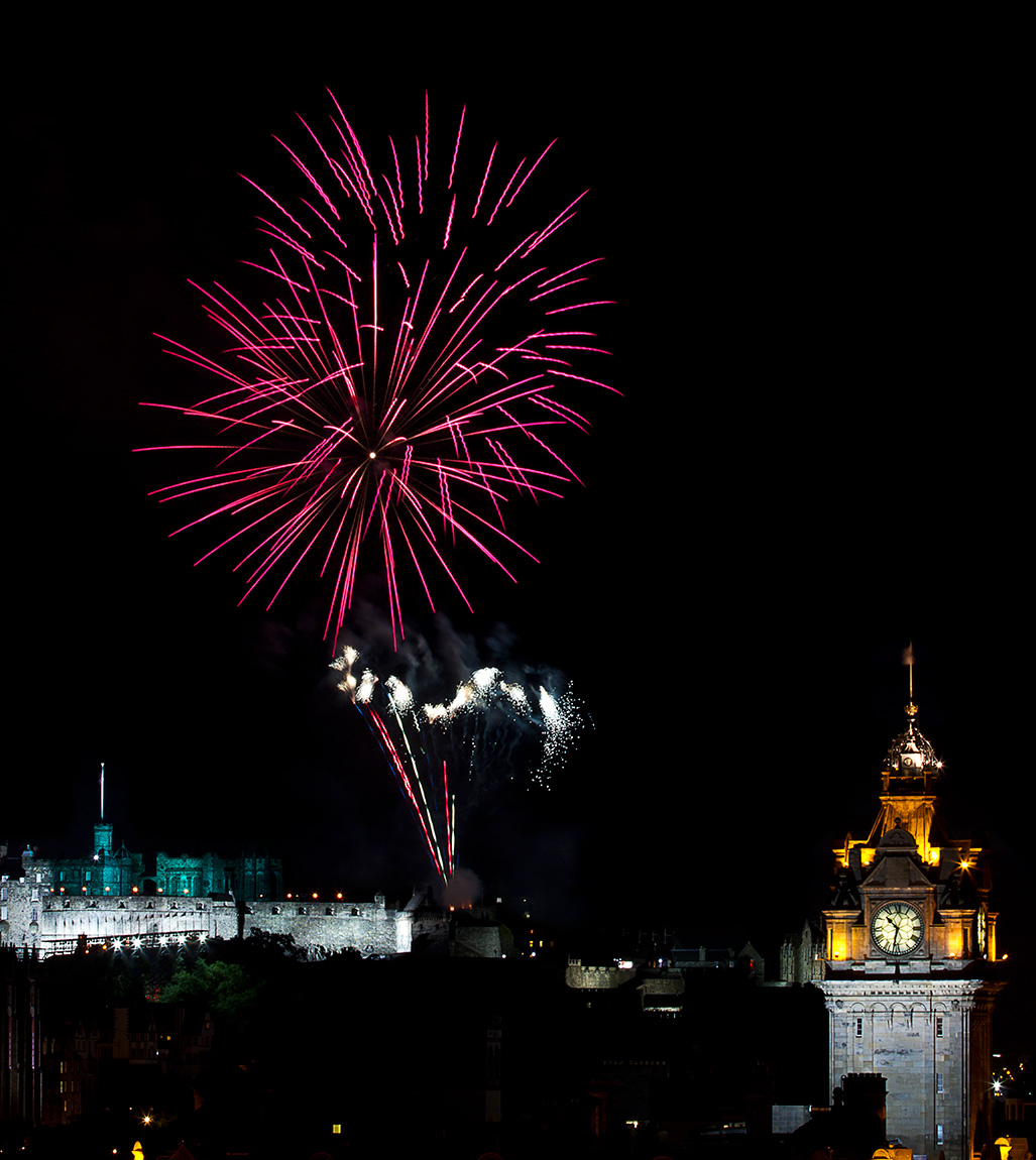 Edinburgh Tattoo fireworks from Calton Hill 