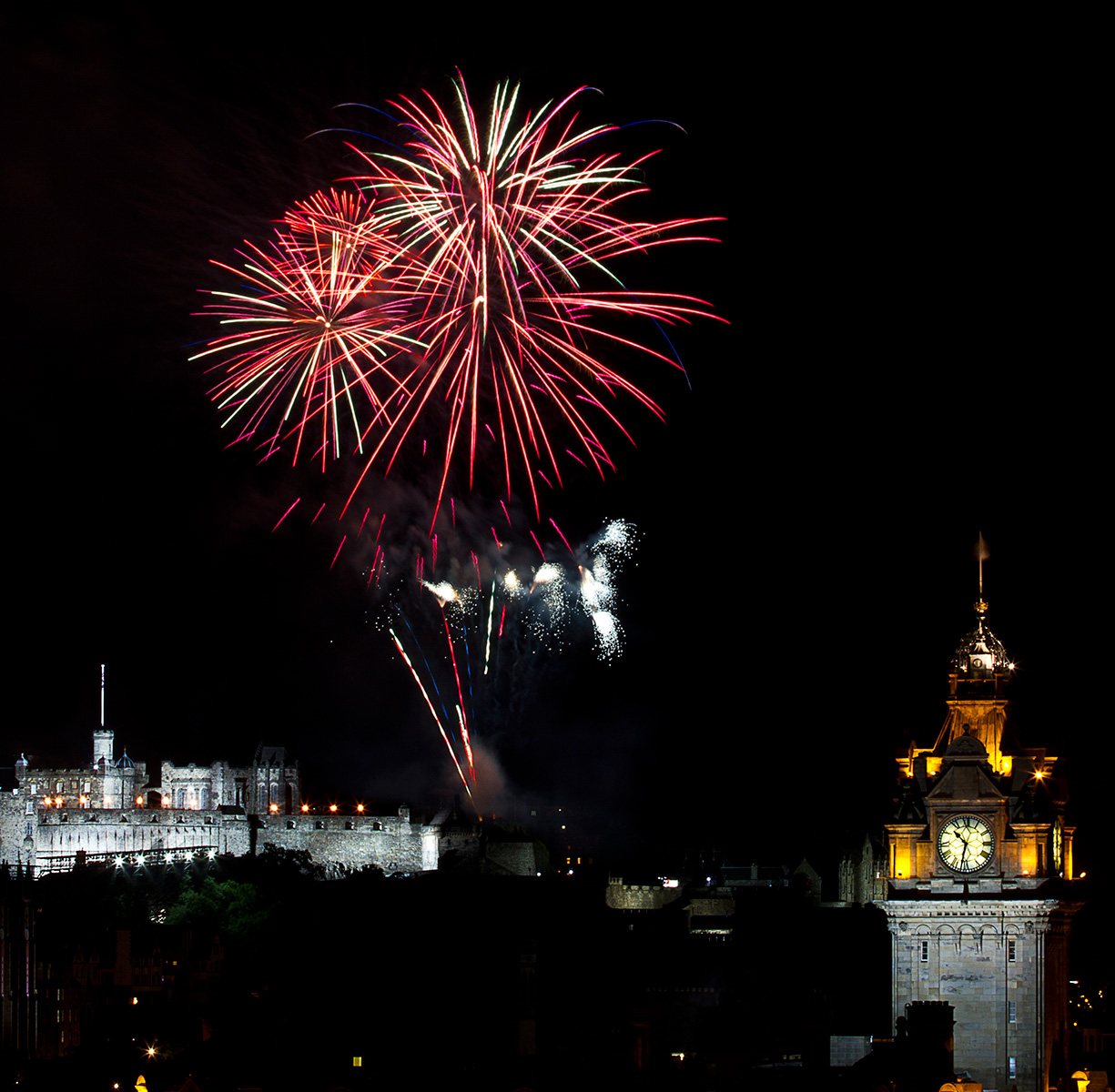 Edinburgh Tattoo fireworks from Calton Hill 