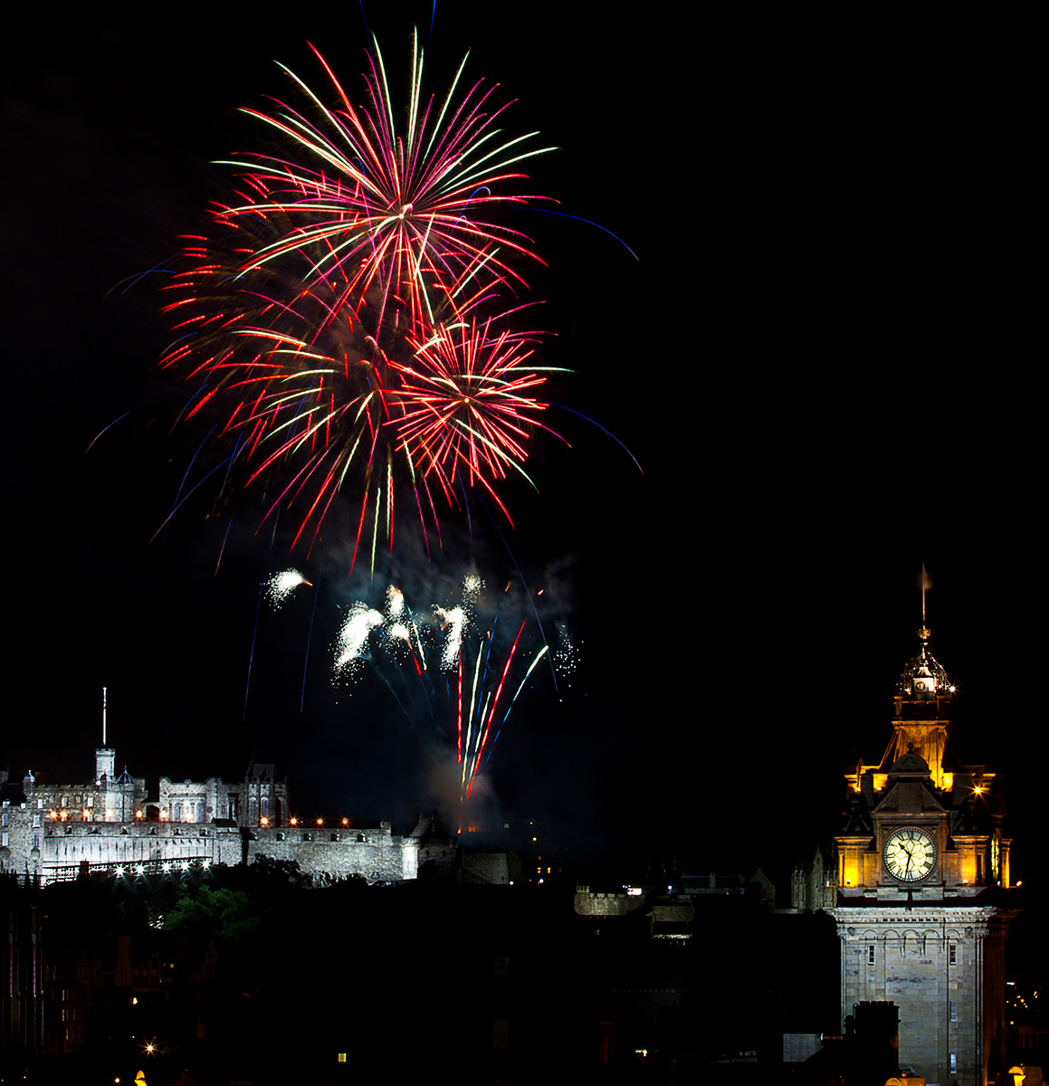 Edinburgh Tattoo fireworks from Calton Hill 