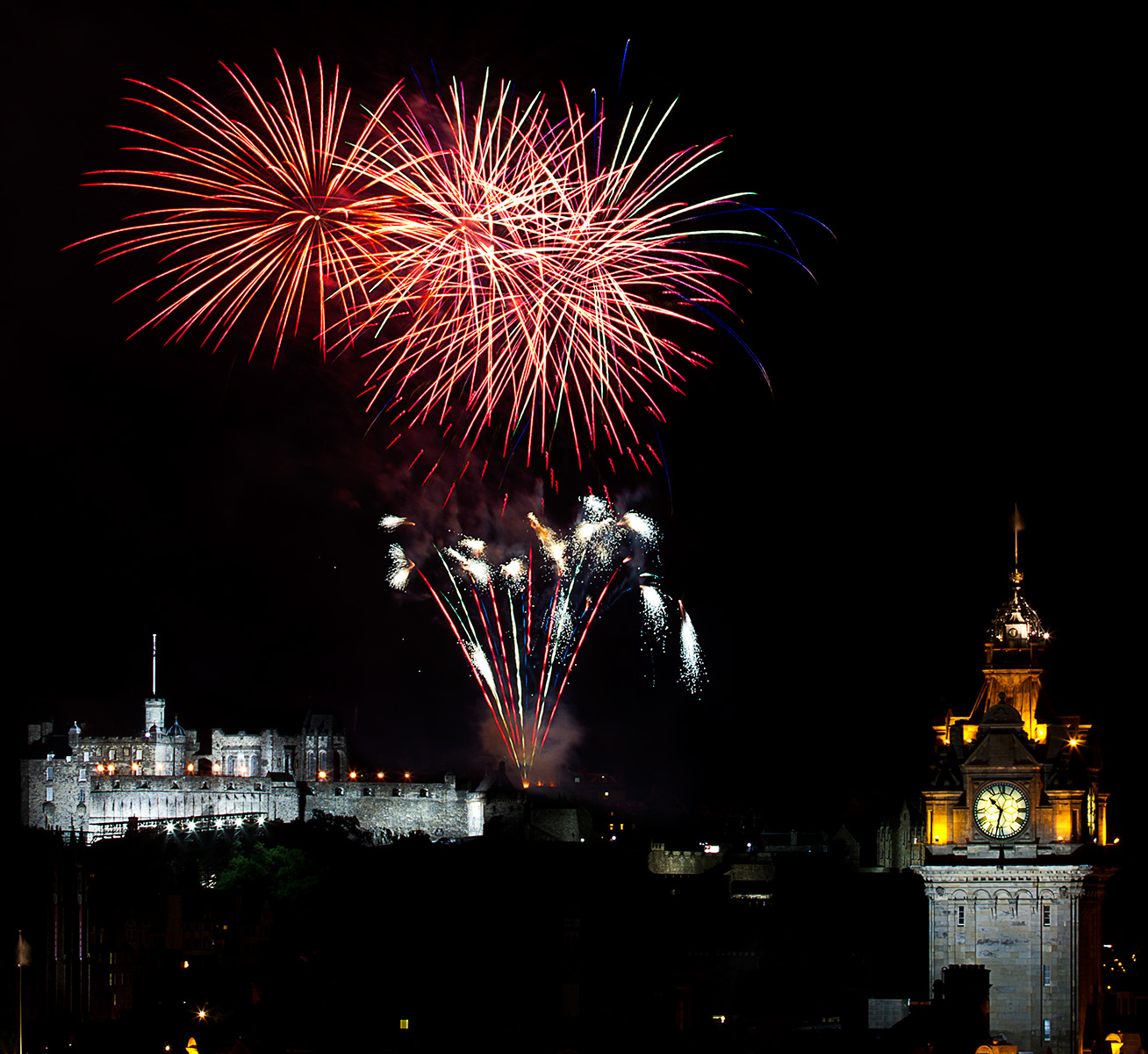 Edinburgh Tattoo fireworks from Calton Hill 