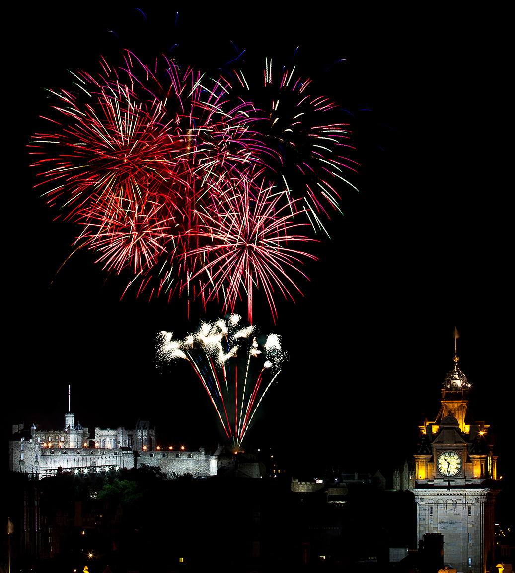 Edinburgh Tattoo fireworks from Calton Hill 