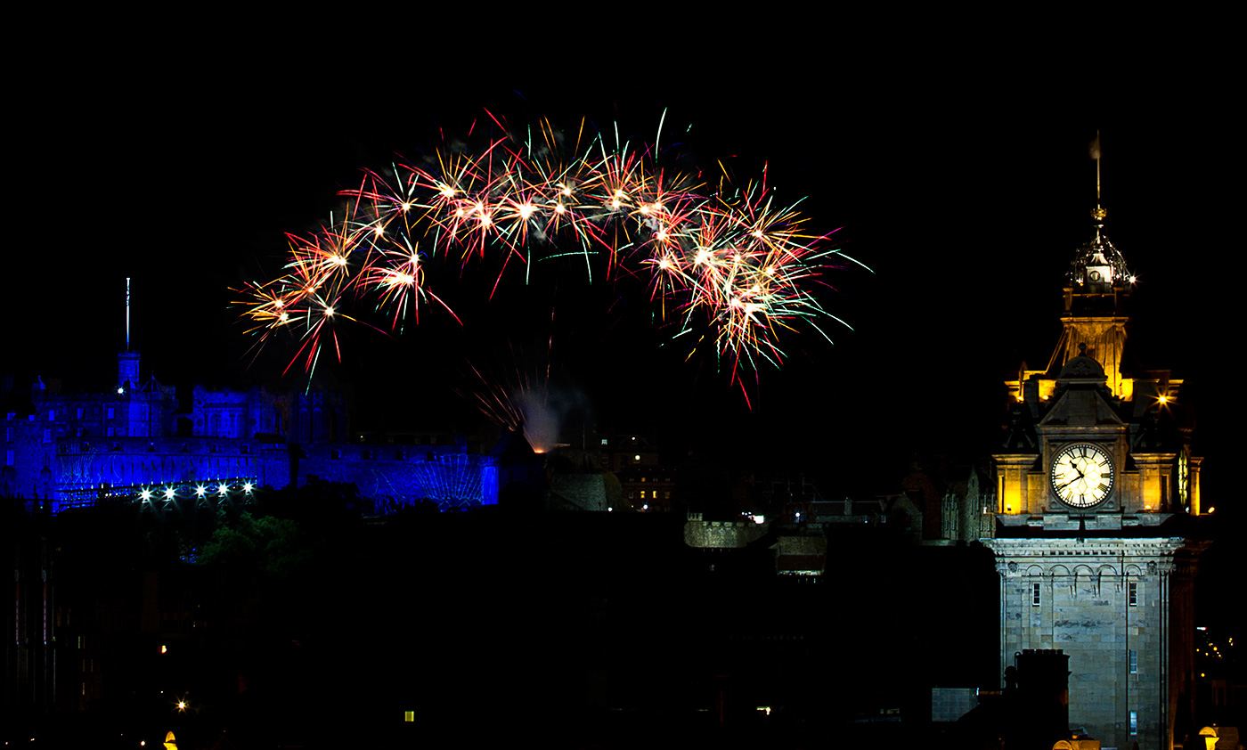 Edinburgh Tattoo fireworks from Calton Hill 