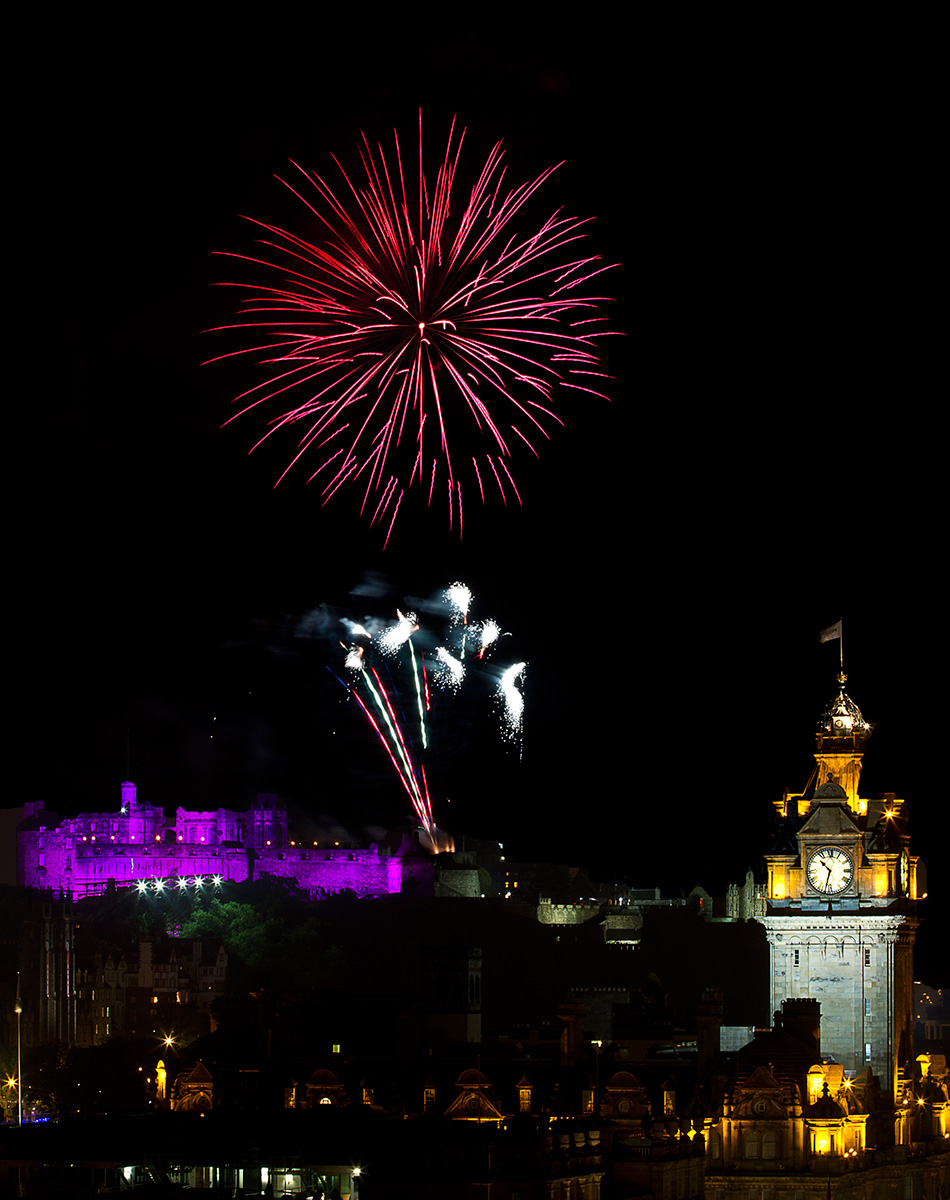 Edinburgh Tattoo fireworks from Calton Hill - 23rd August 2013