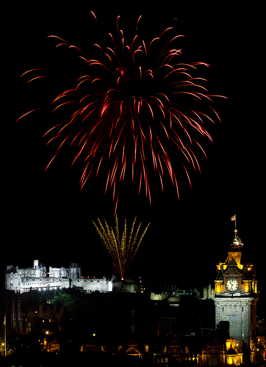 Edinburgh Tattoo fireworks from Calton Hill - 23rd August 2013