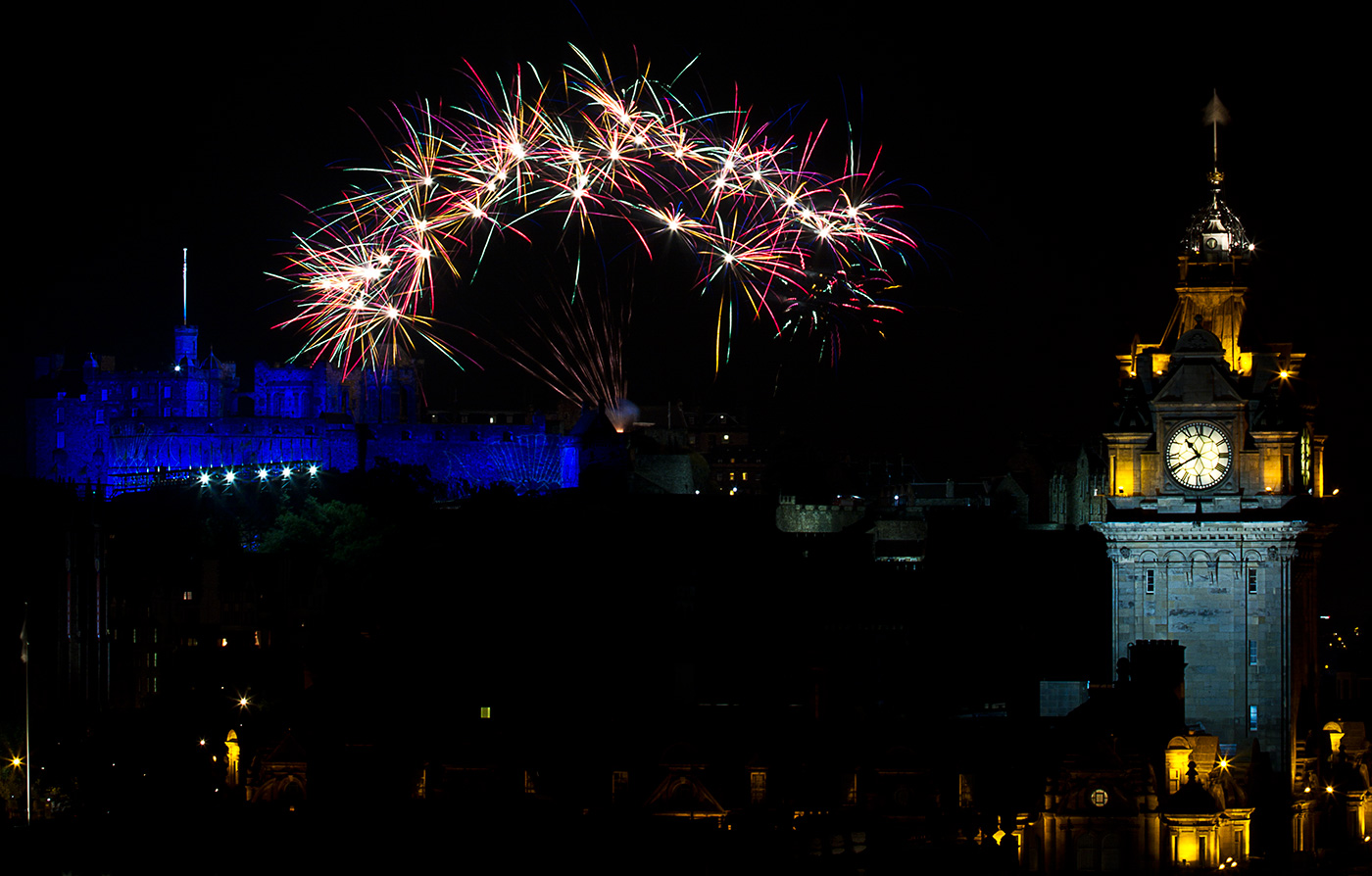 Edinburgh Tattoo fireworks from Calton Hill - 23rd August 2013