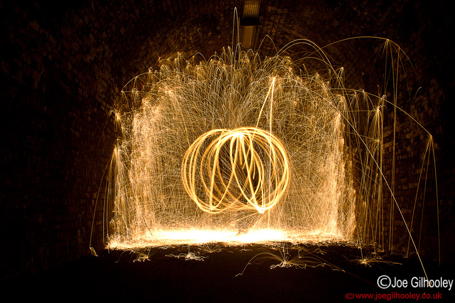 Light Trails with burning Wire Wool